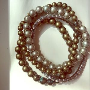 Buckle. Set of 4 beaded bracelets